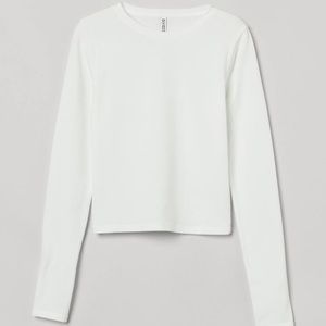 White Longsleeve Jersey Top